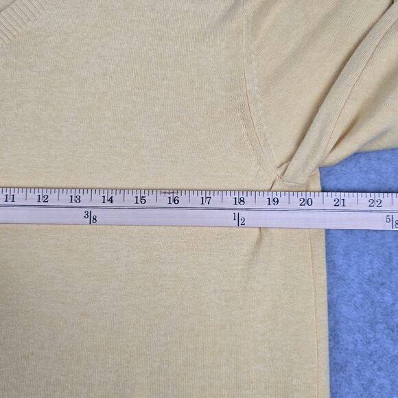 Banana Republic Mens Medium Yellow V Neck Thin Knit Pullover Sweater - Picture 8 of 10